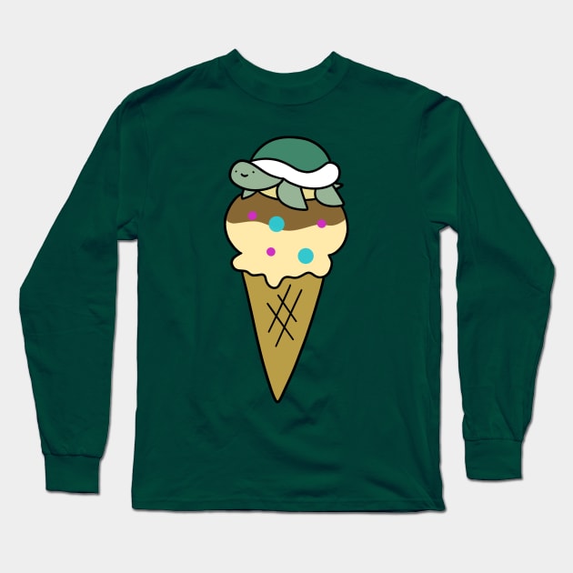 Turtle Icecream Cone Long Sleeve T-Shirt by saradaboru